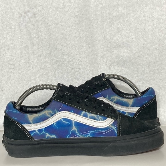 Vans Womens Old Skool Lightning Blue/Black Suede Canvas Sneakers Shoes SZ US 6.5 - Picture 6 of 11